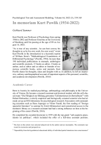 In memoriam Kurt Pawlik (1934-2022)
