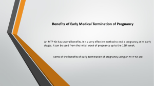 Benefits of Early Medical Termination of Pregnancy