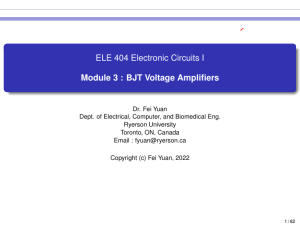 ELE404 Module 3 BJT amplifiers post lecture