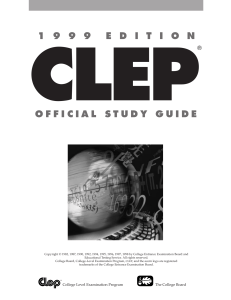 1999 Edition CLEP-Official Study Guide on General Chemistry