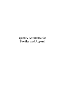 Quality Assurance for Textile and Apparel.