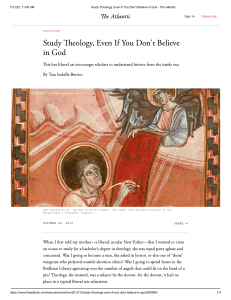 Burton Study Theology, Even If You Don't Believe in God - The Atlantic