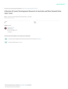 A Review of Career Development Research in Australia and New Zealand from 1995–2000