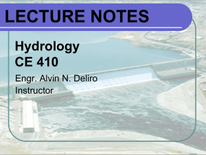 LECTURE NOTES 1 HYDROLOGY