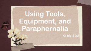 Caregiving Using Tools, Equipment, and Paraphernalia