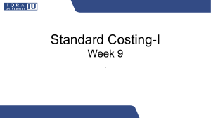 Managerial Accounting - Standard Costing I