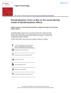 Deindividuation From Le Bon to the social identity model of deindividuation effects