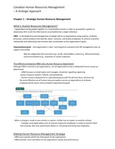 Canadian Human Resources Management notes