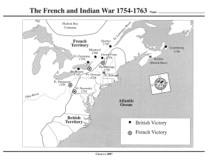 french  indian war map worksheet
