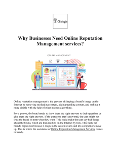Why Businesses Need Online Reputation Management services