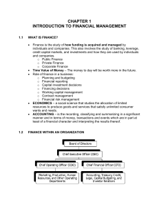 CHAPTER 1 INTRODUCTION TO FINANCIAL MANAGEMENT