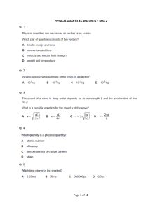 PHYSICAL QUANTITIES AND UNITS - task 2