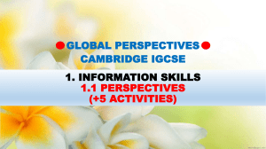 Basic Information of Global Perspective Course 