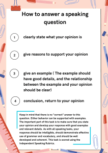 How to answer a speaking question