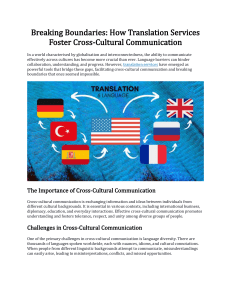 Breaking Boundaries How Translation Services Foster Cross-Cultural Communication