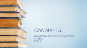 Chapter 15 Qualitative Response Regression Models Part 2