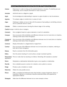 18 Command Terms from the International Baccalaureate January 15-16 workshop