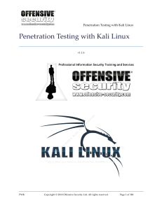 Offensive Security - Pentesting with Kali (PWK)