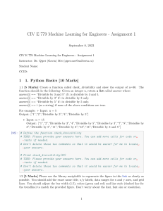 CIV E 779 Machine Learning for Engineers - Assignment 1