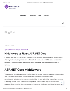 Middleware vs Filters in ASP. NET Core