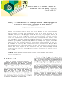 Finding Gender Differences in Trading Behavior: A Priming Approach