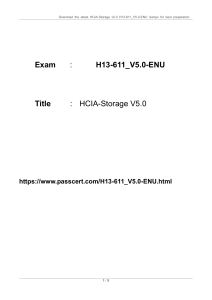 H13-611 V5.0-ENU HCIA-Storage V5.0 Real Dumps