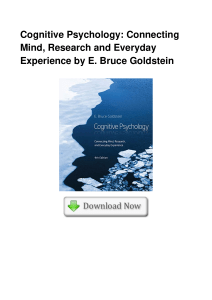 Cognitive Psychology Connecting Mind Res
