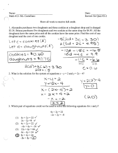 Math 412 Quiz Review