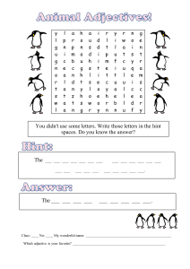 Animal adjectives secret message word search