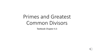 202120- Rosen - Chap 4.3-Primes and Greatest Common Divisors