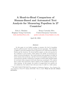 A Head-to-Head Comparison of Human-Based and Automated Text Analysis for Measuring Populism in 27 Countries