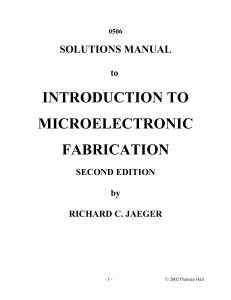 Introduction to Microelectronic Fabrication-manual