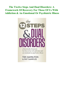 (EBOOK) The Twelve Steps And Dual Disorders A Framework Of Recovery For Those Of Us With Addiction &