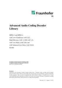 Audio advanced codec handbook