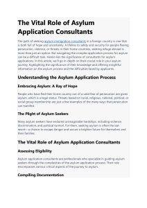 The Role of Asylum Immigration Consultants