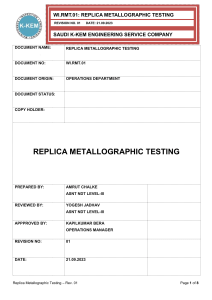 WI.RMT.01 REPLICA METALLOGRAPHIC TESTING  REV01 - DRAFT