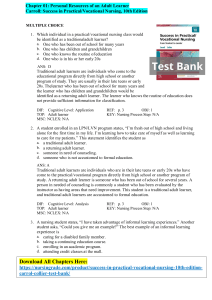 Success in Practical Vocational Nursing 10th Edition Carrol Collier Test Bank