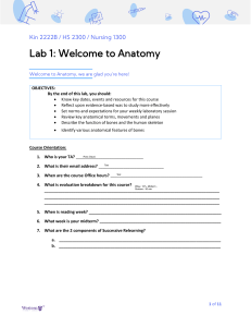 Lab1 - intro to Anatomy