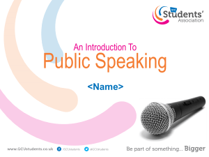 An Introduction To Public Speaking Training Session