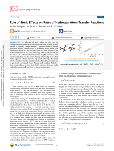 Role of Steric Effects on Rates of Hydrogen Atom Transfer Reactions