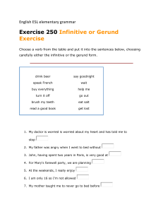 English ESL grammar basics 250 infinitive or gerund