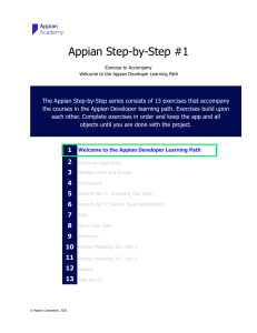 23.1 Exercise 1  Welcome to the Appian Developer Learning Path