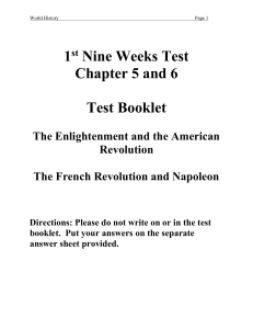1st Nine Weeks Test Booklet