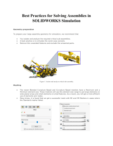 Best Practices for Solving Assemblies in SOLIDWORKS Simulation