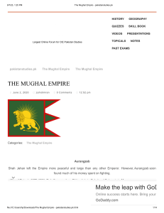 The Mughal Empire - pakistanstudies.pk