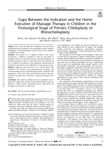 Gaps Between the Indication and the Home Execution of Massage Terapy