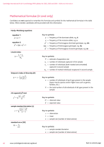 Biology As & A Level - mathematical requirements