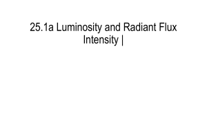 25.1a Luminosity and Radiant Flux Intensity