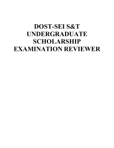 COMPILED REVIEWER FOR DOST-SEI S&T UNDERGRADUATE SCHOLARSHIP EXAM