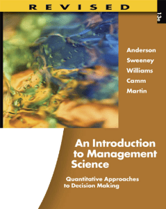 DA Textbook- 13e An Introduction to Management Science